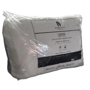 New Wamsutta 1200 Thread Count Down Alternative 2 Pack Pillows. Standard/Queen.